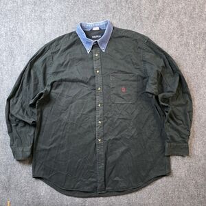 Vintage 90s Nautica Black Denim Collar Shirt XXL USA